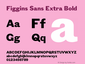 FigginsSansExtraBold Version 001.000 Font Sample