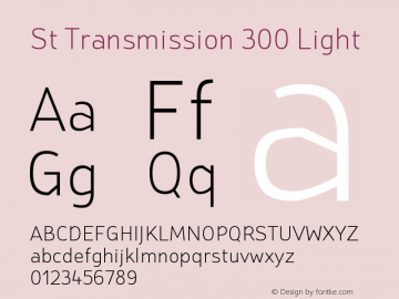 St Transmission 300 Light Version 1.000; Fonts for Free; vk.com/fontsforfree图片样张