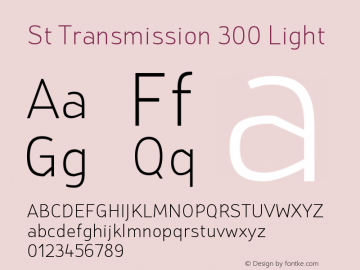 St Transmission 300 Light Version 1.000; Fonts for Free; vk.com/fontsforfree Font Sample
