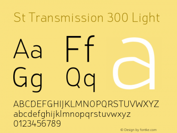 St Transmission 300 Light Version 1.000; Fonts for Free; vk.com/fontsforfree图片样张
