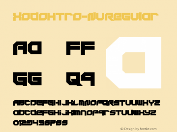 Xodohtro-Nu Regular Version 1.0 Font Sample