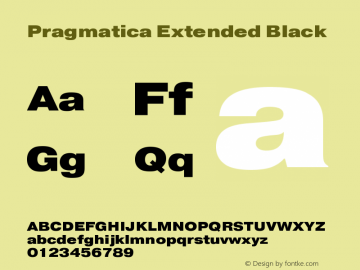 Pragmatica Extended Black Version 2.000 Font Sample