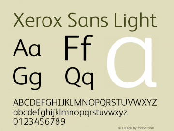 XeroxSans-Light Version 1.000 Font Sample