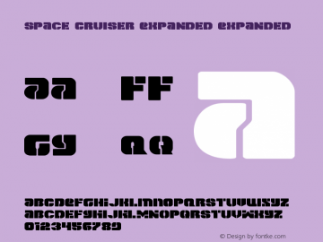 Space Cruiser Expanded Version 2.0; 2014 Font Sample