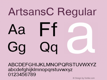 ArtsansC Regular 1.100.000 Font Sample