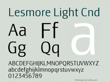 Lesmore-LightCnd Version 1.001; t1 to otf conv图片样张