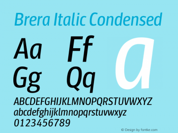 Brera-ItalicCondensed Version 001.002图片样张