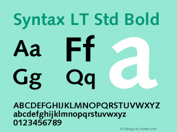 SyntaxLTStd-Bold Version 2.020;PS 002.000;hotconv 1.0.50;makeotf.lib2.0.16970 Font Sample