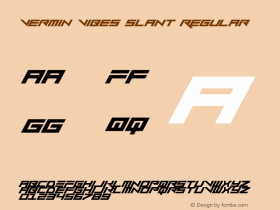 Vermin Vibes Slant Regular Version 1.0 Font Sample