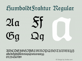 HumboldtFraktur Version 1.0; 2002; initial release Font Sample