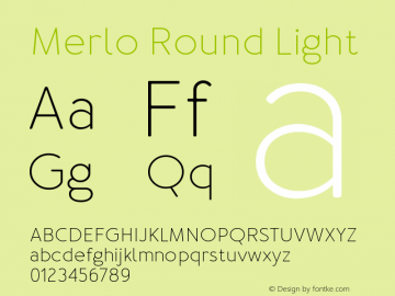 Merlo-RoundLight 1.000 Font Sample