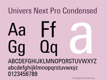 Univers Next Pro Condensed Version 1.00图片样张