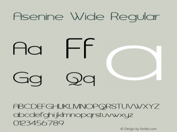 Asenine Wide 1 Font Sample