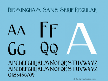 Birmingham Sans Serif Version 1.0; 2002; initial release图片样张