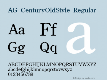 AG_CenturyOldStyle Regular 001.000图片样张