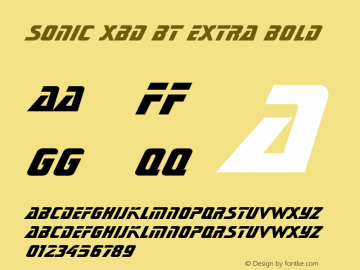 Sonic XBd BT Extra Bold mfgpctt-v4.5 Fri Jun 25 08:00:35 EDT 1999 Font Sample