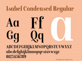 Isabel Condensed Regular Version 1.000图片样张