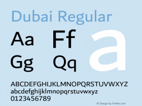 Dubai Regular Version 1.10 Font Sample