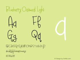 Blueberry Oatmeal Light Version 1.000 Font Sample