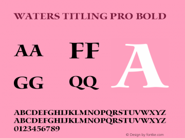 WatersTitlingPro-Bd Version 2.045;PS 2.000;hotconv 1.0.51;makeotf.lib2.0.18671 Font Sample