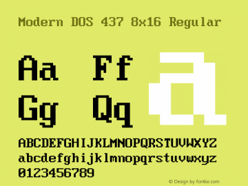 Modern DOS 437 8x16 2017.05.01 Font Sample