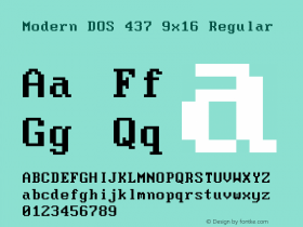 Modern DOS 437 9x16 2017.05.01 Font Sample