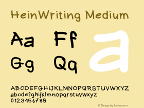 HeinWriting Version 001.000 Font Sample