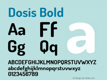 Dosis Bold Version 1.006图片样张