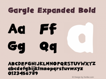 GargleExRg-Bold Version 1.000 Font Sample