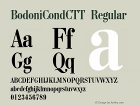 BodoniCondCTT Regular 1.000.000 Font Sample