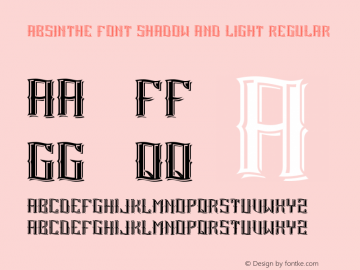 Absinthe Font Shadow And Light Version 1.00 August 31, 2016, initial release图片样张
