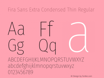 Fira Sans Extra Condensed Thin Version 4.203图片样张