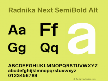 Radnika Next SemiBold Alt Version 1.0 Font Sample