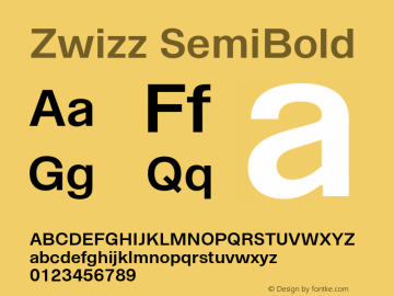 Zwizz SemiBold Version 1.0图片样张