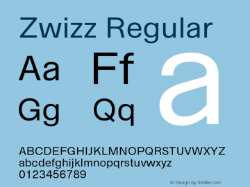 Zwizz Regular Version 1.0 Font Sample