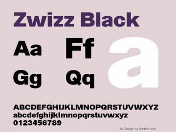 Zwizz Black Version 1.0 Font Sample