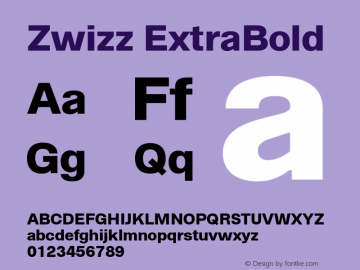Zwizz ExtraBold Version 1.0 Font Sample