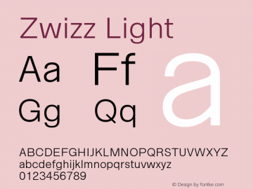 Zwizz Light Version 1.0 Font Sample