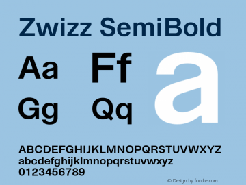 Zwizz SemiBold Version 1.0 Font Sample