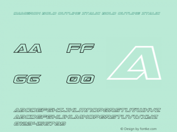 Dameron Bold Outline Italic Version 1.0; 2016图片样张