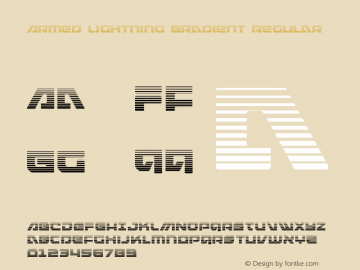 Armed Lightning Gradient Version 1.0; 2017 Font Sample