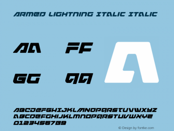 Armed Lightning Italic Version 1.0; 2017图片样张