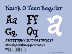 Knick O Teen Macromedia Fontographer 4.1 2/03/98 Font Sample