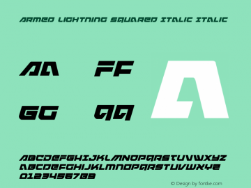 Armed Lightning Squared Italic Version 1.0; 2017图片样张