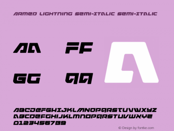 Armed Lightning Semi-Italic Version 1.0; 2017图片样张