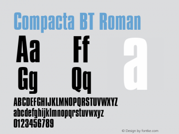 Compacta BT mfgpctt-v1.52 Wednesday, January 27, 1993 10:37:36 am (EST) Font Sample