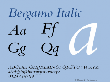 Bergamo-Italic 001.000图片样张