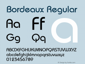 Bordeaux Regular Altsys Fontographer 3.5  8/2/92 Font Sample