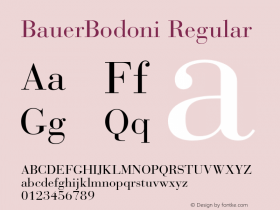 BauerBodoni-Roman 001.000 Font Sample