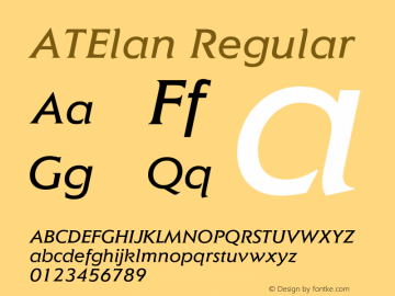 ATElan-BookItalic 1.0图片样张